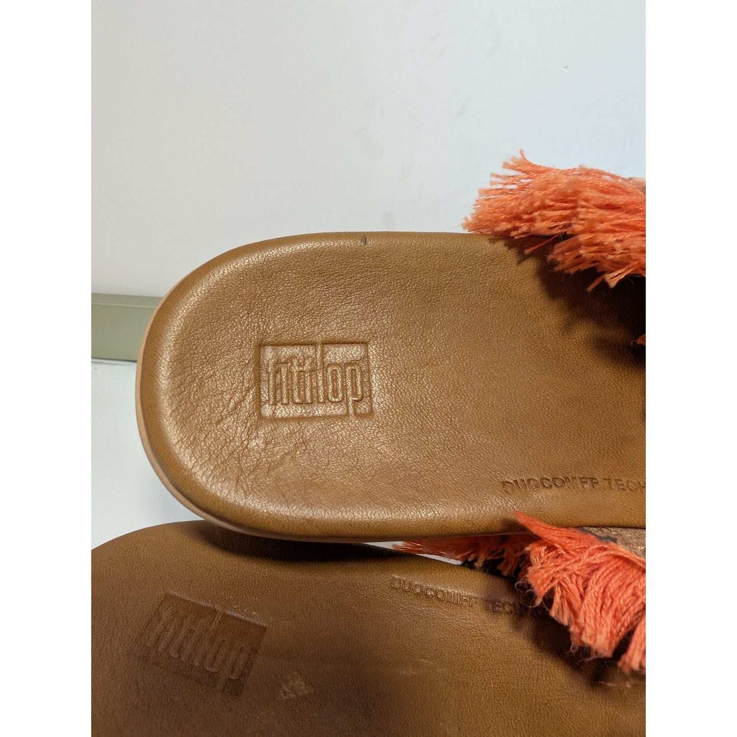 Fitflop Ava Crystalstone Fringy Sandal 7 Coral Lava Orthopedic Shoe Orig $60