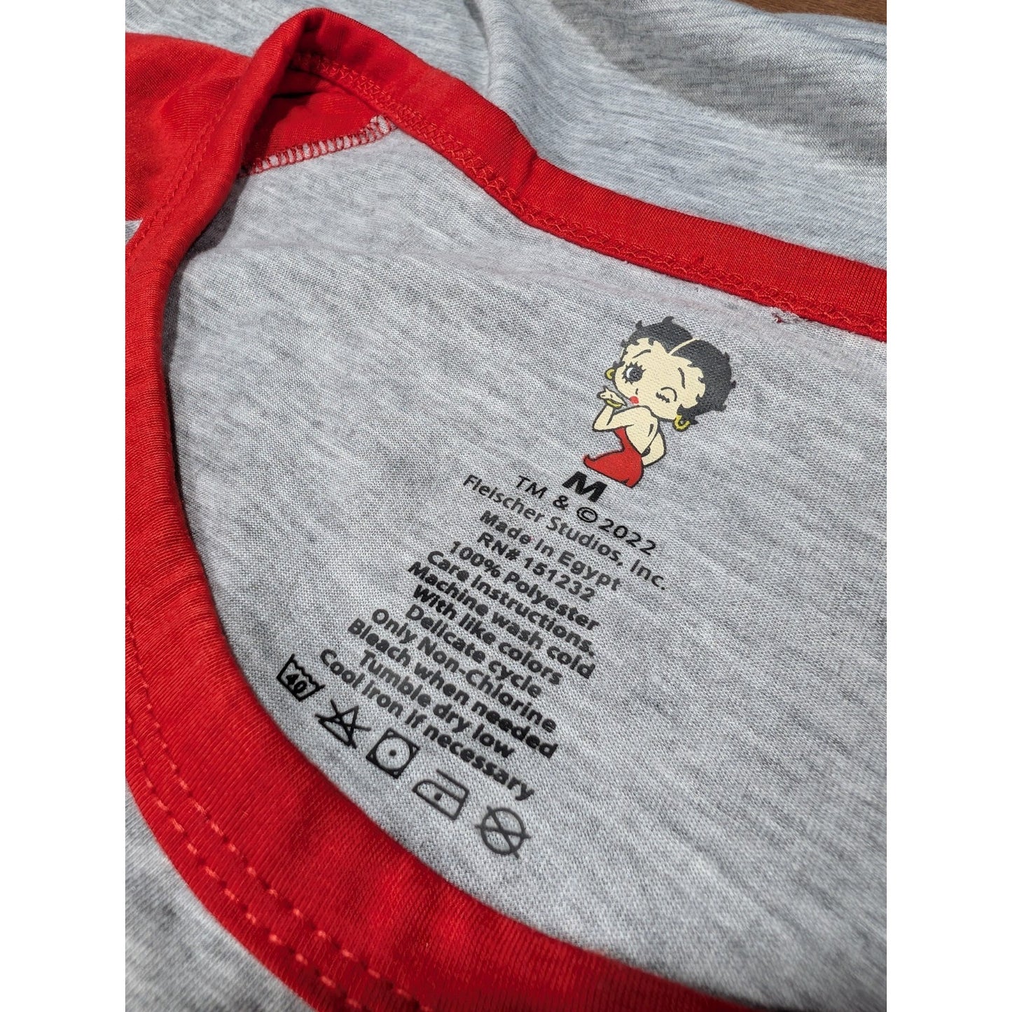Betty Boop Womens Sleep Shirt AND Matching Bag Size M