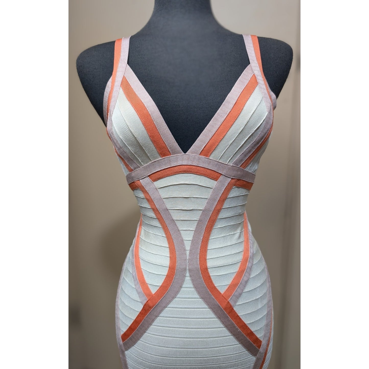 Authentic Herve Leger Sexy Bandage Dress Stretch Cocktail Sz SMALL Orig price $1790