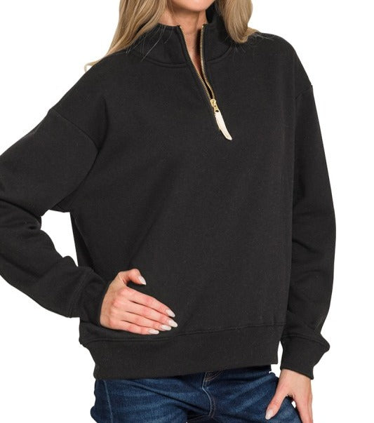 Fleece Half Zip Sweatshirt