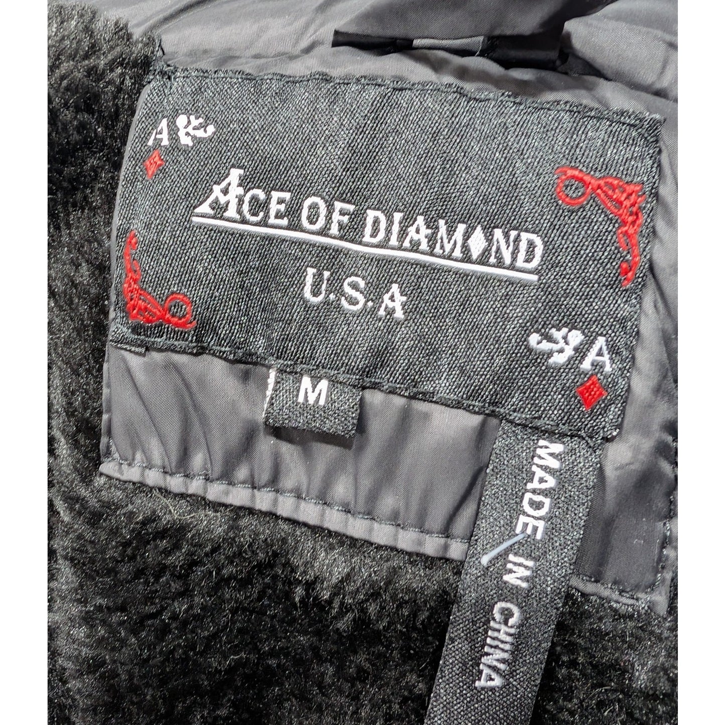 Ace Of Diamond Men's Vest Size M Black Full Zip Quilted Lined Pockets Orig $109