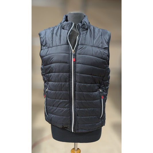 Ace Of Diamond Men's Vest Size M Black Full Zip Quilted Lined Pockets Orig $109